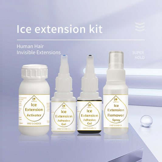 OEM Factory Ice Hair Extension Adhesive Gel with Activator Cold Build Hair Extension Kit Ice Extension Gel