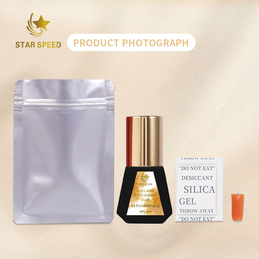 1s Black Eyelash Glue One Second Fast Dry and Long Lasting Eyelash Extension Adhesive 5g Stong Cyanoacrylate Lash Glue Black