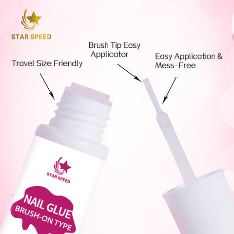 Press-On Nails with Clear Liquid Glue | Quick No-Mess Application | Non-Toxic & Non-Damaging | 14-Day Wear