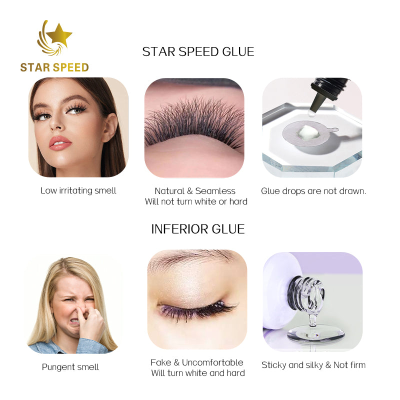 1S Fast Cure Non Irritation Clear Eyelash Extension Glue 5ML