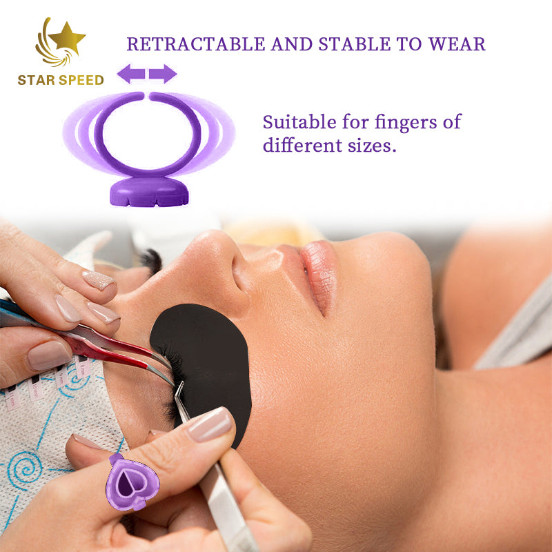 Star Speed Wholesale 100 Pcs Eyelash Glue Ring Cup Heart Shape Glue Cup Lash Drop Glue Holder