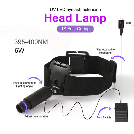 6W New Adjustable Portable Headlamp LED Light Adhesive Curing Fit All Head for Eyelash Extension