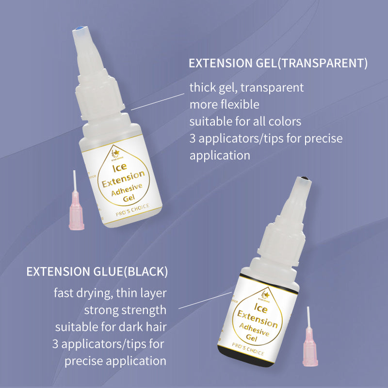 OEM Factory Ice Hair Extension Adhesive Gel with Activator Cold Build Hair Extension Kit Ice Extension Gel