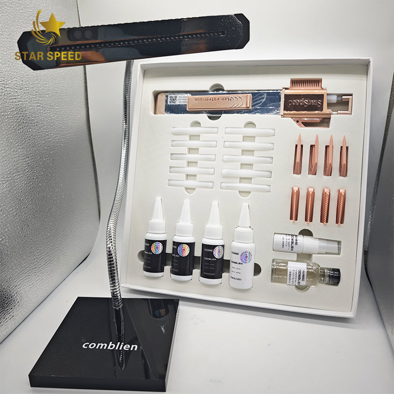 StarSpeed Latest Cold Fusion Hair Extensions Kit With Stainless Steel Ice Comb Line Hair System Machine