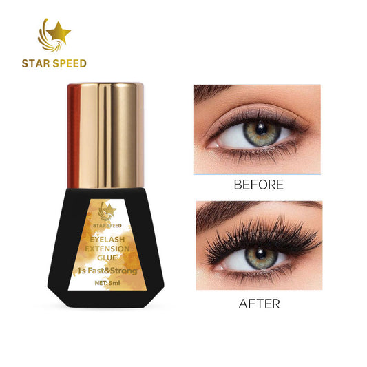 1s Black Eyelash Glue One Second Fast Dry and Long Lasting Eyelash Extension Adhesive 5g Stong Cyanoacrylate Lash Glue Black