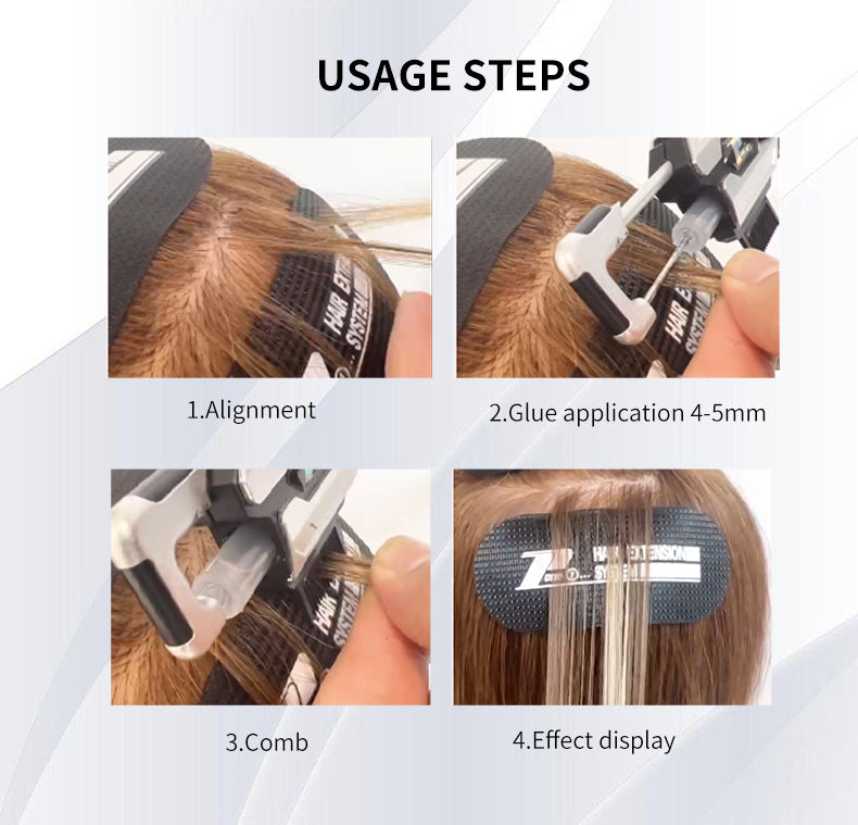 P1 Hair Extension System Comb Brush Glue Easy to Use Invisible Hair Extension Glue Kit