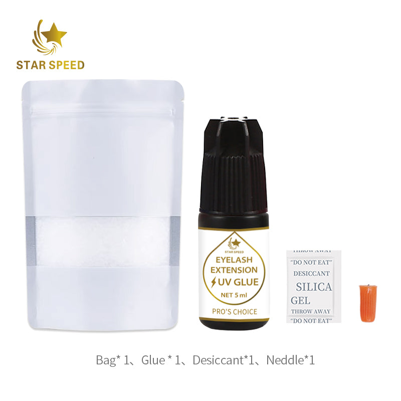 1s Super Fast Dry UV LED Eyelash Extension Glue 5ml Black UV Lash Glue pink Blue LED Eyelash Adhesive 10 Weeks Long Retention
