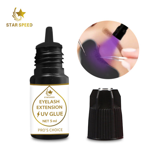 1s Super Fast Dry UV LED Eyelash Extension Glue 5ml Black UV Lash Glue pink Blue LED Eyelash Adhesive 10 Weeks Long Retention
