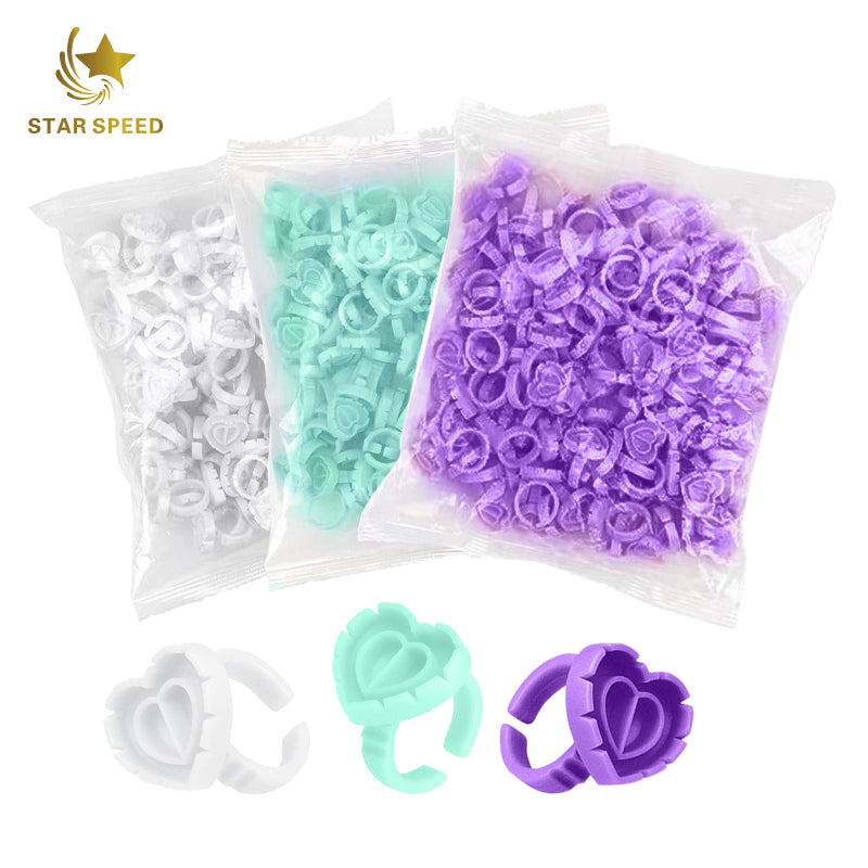 Star Speed Wholesale 100 Pcs Eyelash Glue Ring Cup Heart Shape Glue Cup Lash Drop Glue Holder